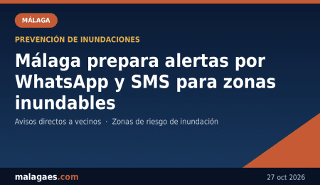 Málaga prepara alertas por WhatsApp y SMS para zonas inundables