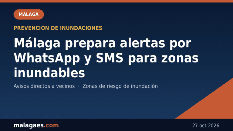 Málaga prepara un sistema de alertas por WhatsApp y SMS para avisar de inundaciones a los vecinos de zonas de riesgo