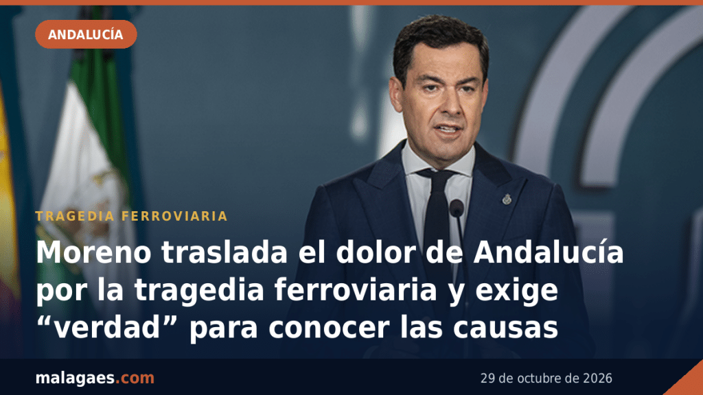 Juanma Moreno traslada el dolor de Andalucía por la tragedia ferroviaria y exige “verdad” para conocer las causas
