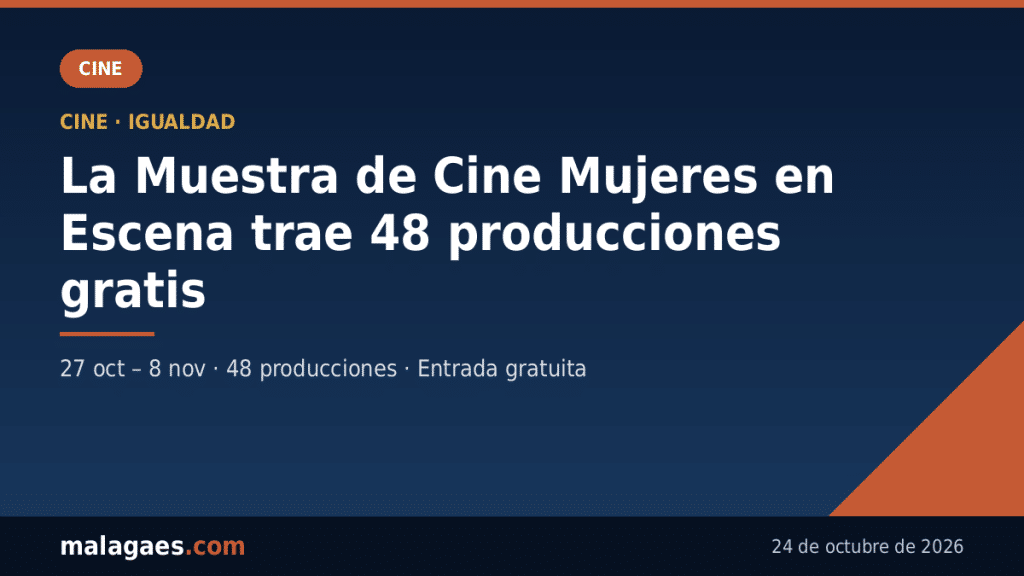 La XXIV Muestra de Cine Mujeres en Escena llega a Málaga con 48 producciones y entrada gratuita