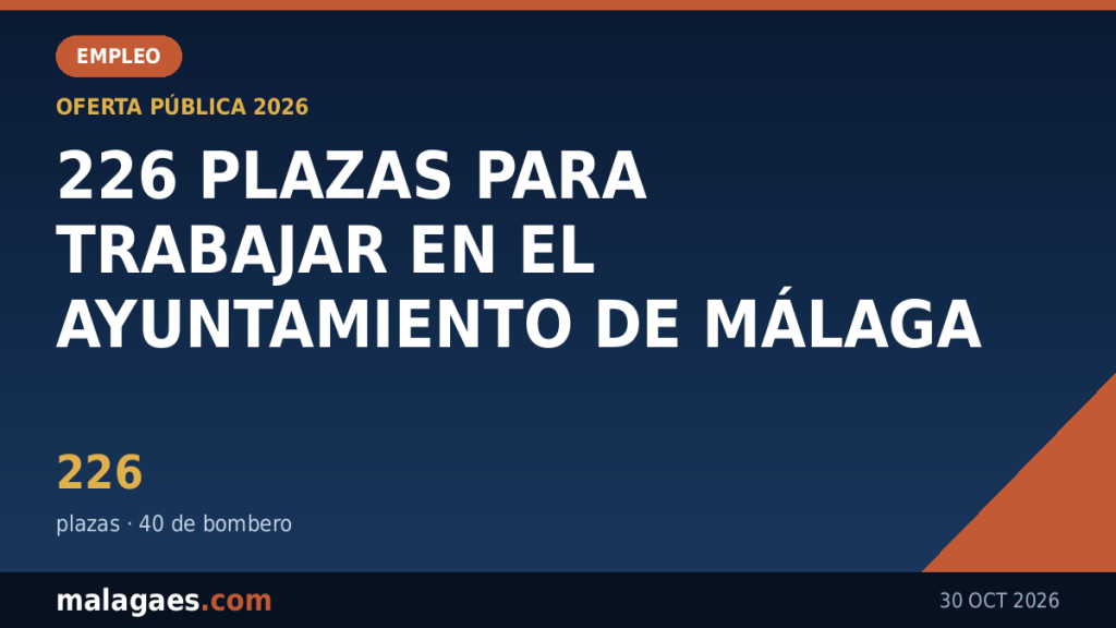 El Ayuntamiento de Málaga aprueba una oferta de empleo público de 226 plazas, con 40 de bombero