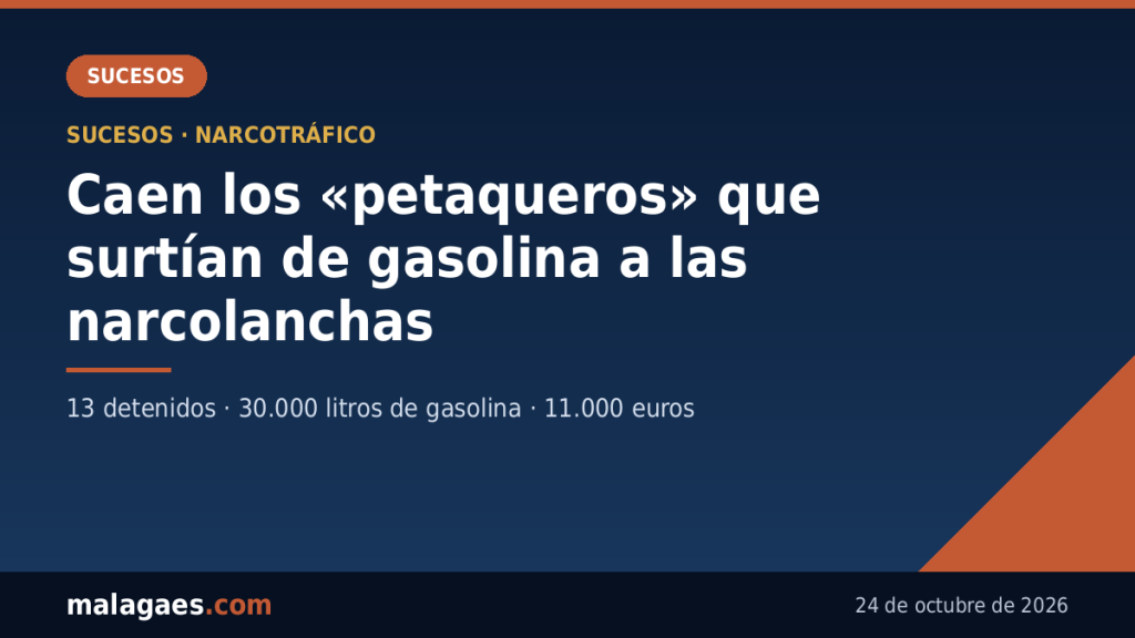 Caen los «petaqueros» que surtían de gasolina a las narcolanchas: 13 detenidos en Cádiz y Málaga y 30.000 litros intervenidos