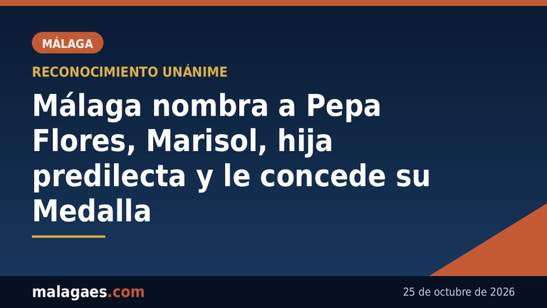 Málaga nombrará hija predilecta a Pepa Flores, Marisol, y le entregará la Medalla de la Ciudad
