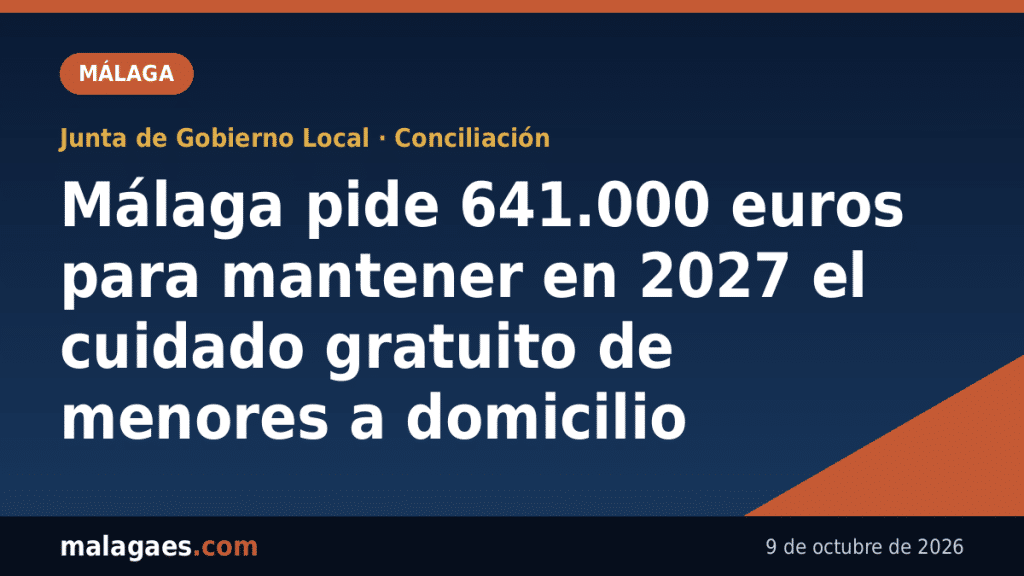 Málaga pide 641.000 euros para mantener en 2027 el cuidado gratuito de menores a domicilio