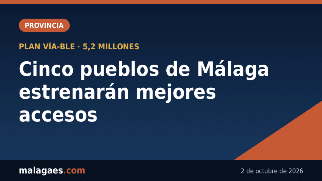 Cinco pueblos de Málaga estrenarán mejores accesos: la Diputación invierte 5,2 millones en sus caminos
