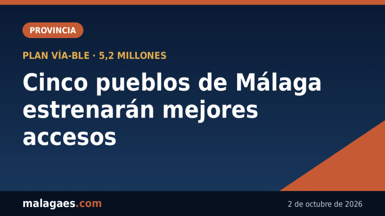 Cinco pueblos de Málaga estrenarán mejores accesos: la Diputación invierte 5,2 millones en sus caminos