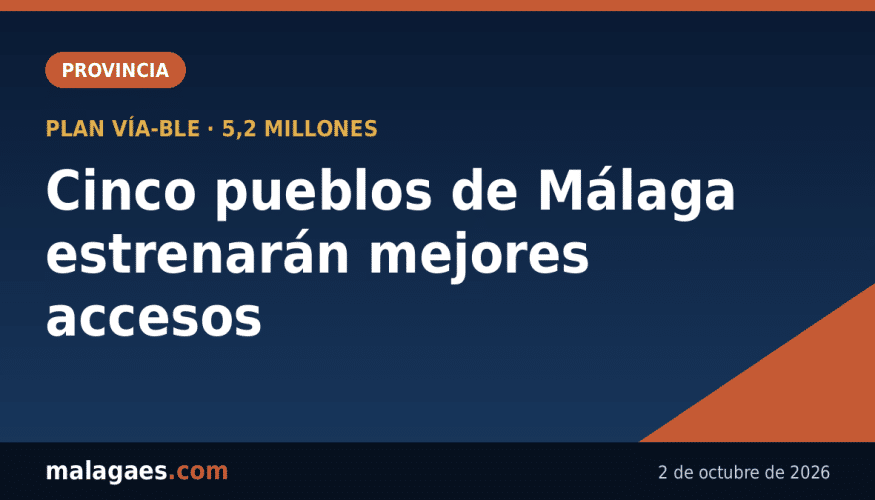 Cinco pueblos de Málaga estrenarán mejores accesos: la Diputación invierte 5,2 millones en sus caminos