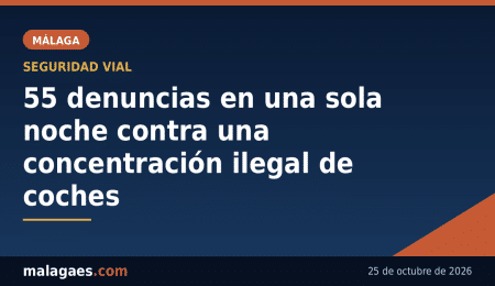 La Policía Local de Málaga interpone 55 denuncias en una noche contra una concentración ilegal de coches