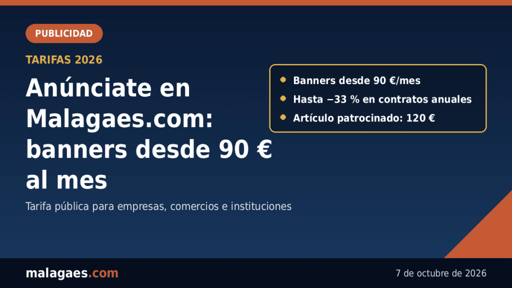 Malagaes.com y Málaga Es De Primera abren su espacio publicitario a las empresas de Málaga: formatos y tarifas 2026