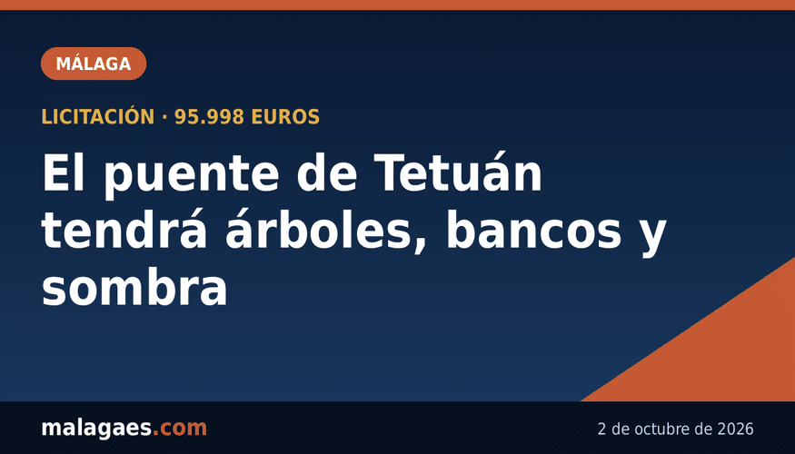 El puente de Tetuán tendrá árboles, bancos y sombra: Málaga licita las obras por 96.000 euros