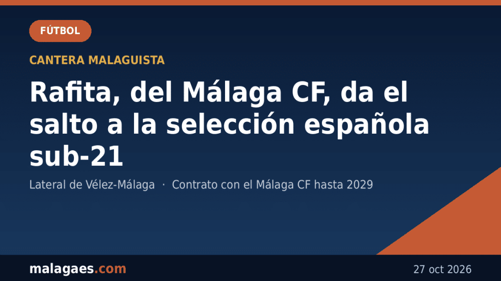 Rafita, el lateral veleño del Málaga CF, da el salto a la selección española sub-21