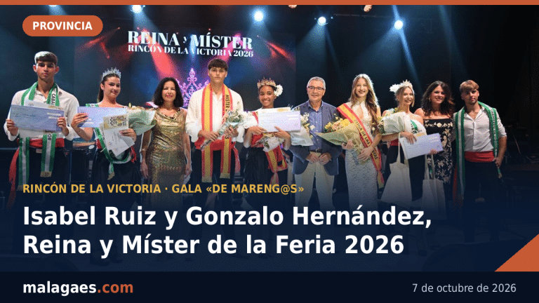Isabel Ruiz y Gonzalo Hernández, Reina y Míster de la Feria 2026 de Rincón de la Victoria