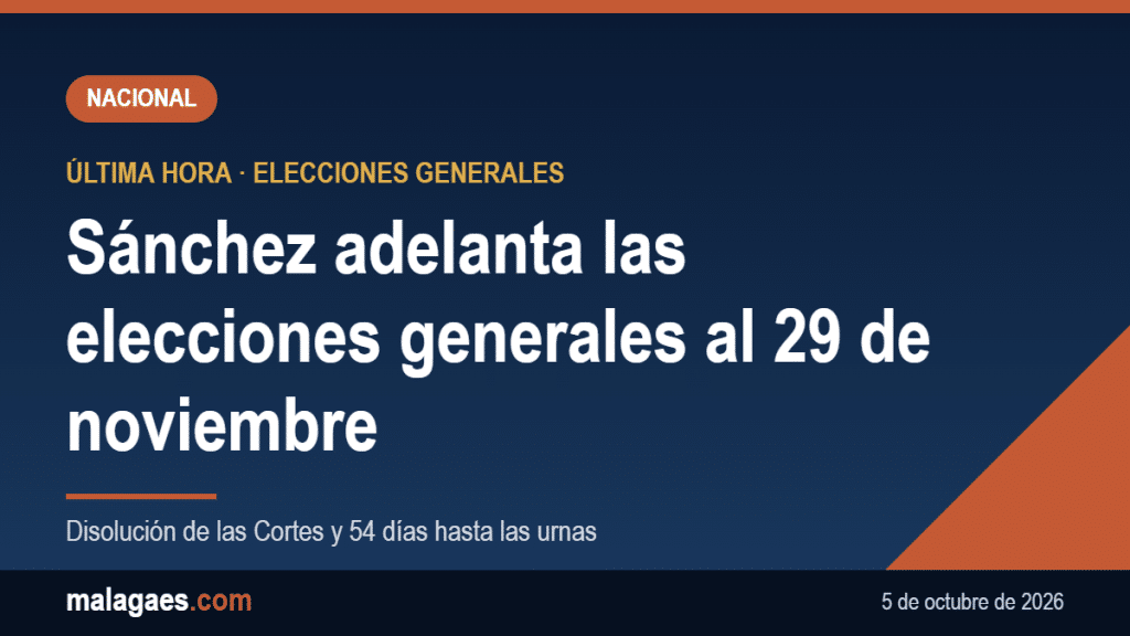 Sánchez adelanta las elecciones generales al 29 de noviembre