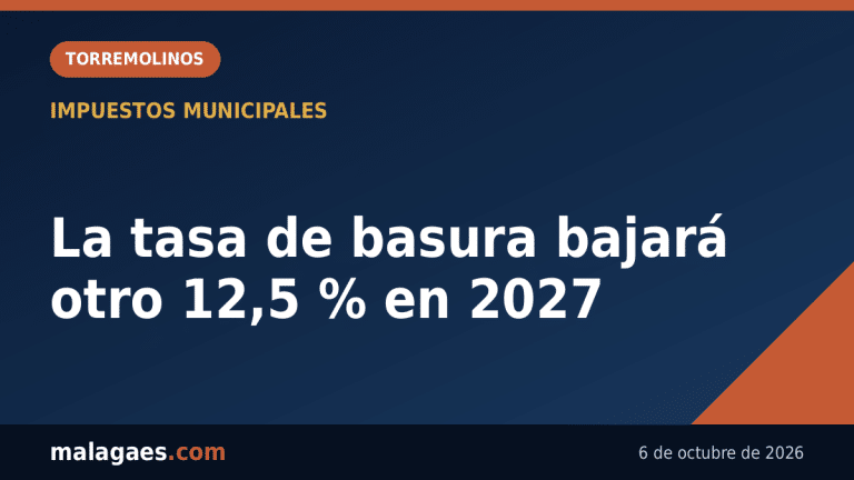 Torremolinos volverá a bajar la tasa de basura: un 12,5 % menos desde enero de 2027
