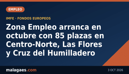 Zona Empleo arranca en octubre con 85 plazas en Centro-Norte, Las Flores y Cruz del Humilladero
